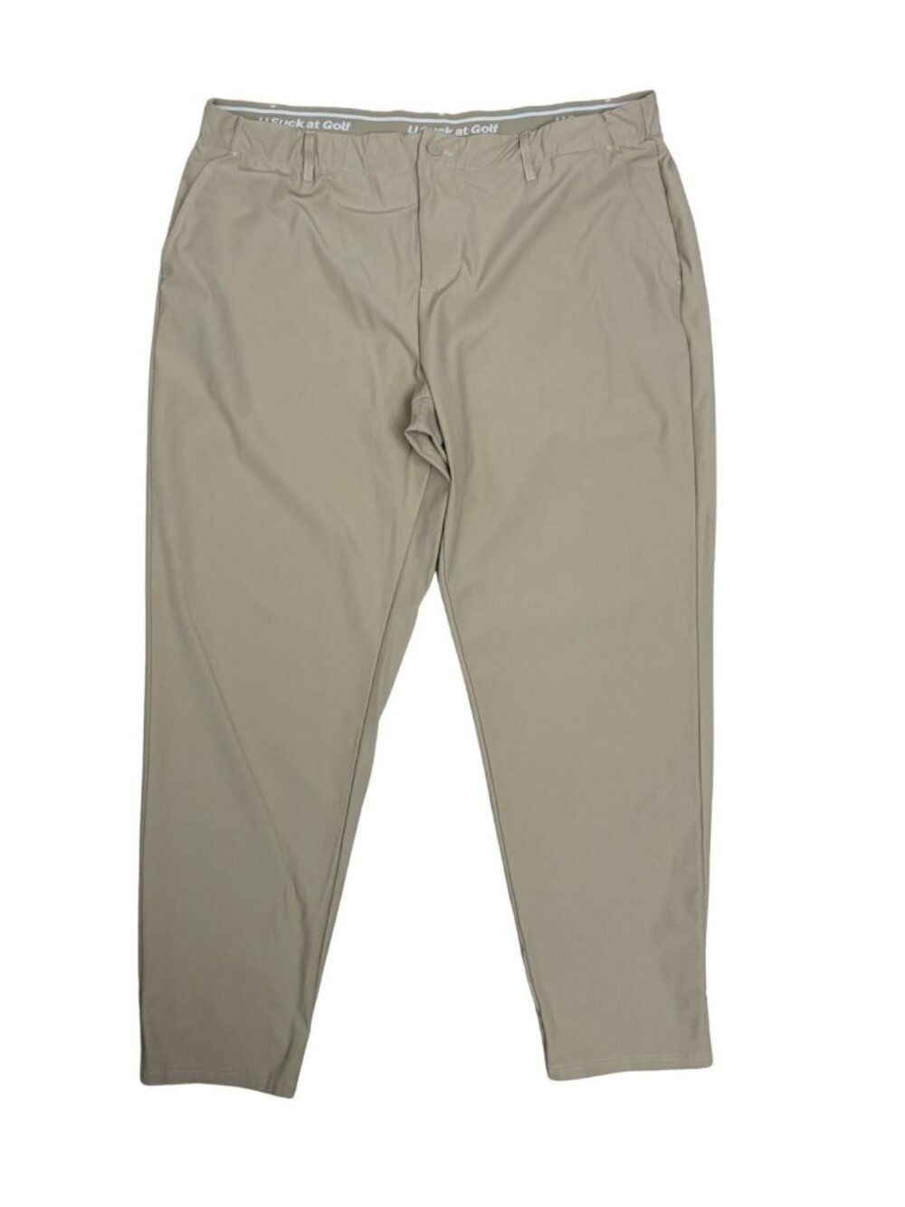 U SUCK AT GOLF Pants Lightweight Casual Tan Activewear Trousers Mens 42x30